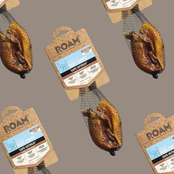Roam Dog Treats Ossy Chops, 2pk - RO21B - See product for details - Ostrich - 2pk - 6