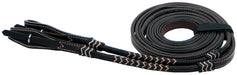 Buffalo Leather Rolled Rawhide Split Reins, 8 ft - BUFCB - Dark Rawhide - 2