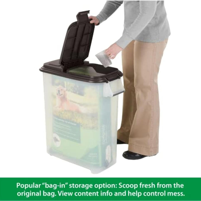 Rolling Pet Food Dispenser - BU2G - White Lid / Clear Base - 50 qt - Holds 45 lbs of Food - 1 - 6