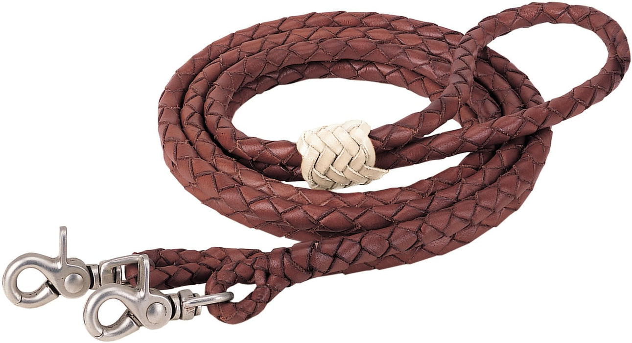 Round Braided Latigo Roper Rein, 3/8" X 8' - WEARE - 2