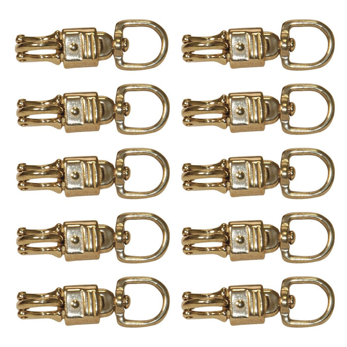 Jeffers Round Eye Brass Panic Snap, 3/4" x 3 - 5/8" - IAB6-10 - 10 Pack - 5