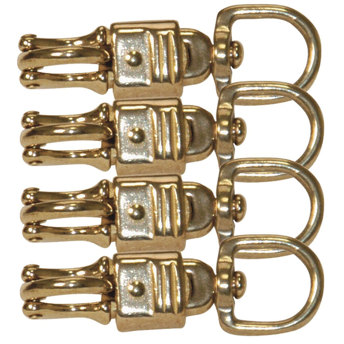 Jeffers Round Eye Brass Panic Snap, 3/4" x 3 - 5/8" - IAB6-4 - 4 Pack - 3