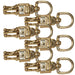 Jeffers Round Eye Brass Panic Snap, 3/4" x 3 - 5/8" - IAB6-6 - 6 Pack - 4