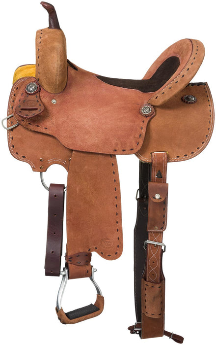 Royal King Branson Roughout Barrel Saddle, Brown - JTIA5L - 15 in - 1