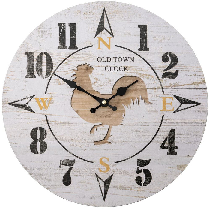 Rustic Rooster Wall Clock - JTIA9R - Multi - 1