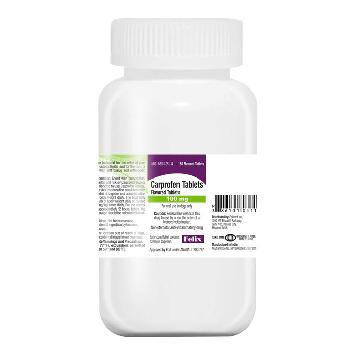 Rx Carprofen (Generic) Beef Flavored Tablets for Dogs - 012VED-51142 - 180ct - 100mg - Beef - 7