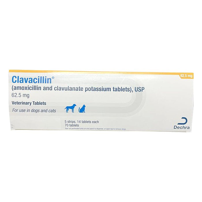 Rx Clavacillin (amoxicillin trihydrate/clavulanate potassium) Tablets for Dogs & Cats - 012DEC-440-07 - 62.5 mg - 70 Tablets - 11