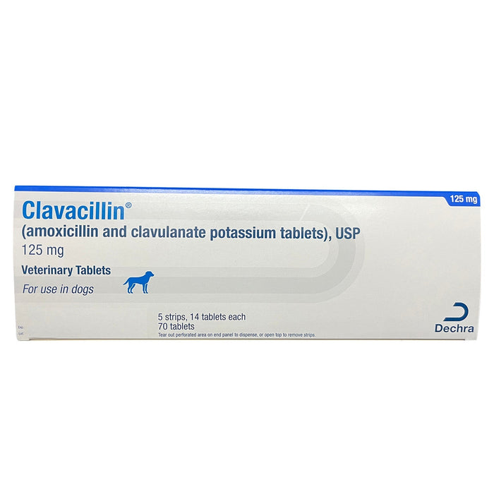 Rx Clavacillin (amoxicillin trihydrate/clavulanate potassium) Tablets for Dogs & Cats - 012DEC-441-07 - 125 mg - 70 Tablets - 13