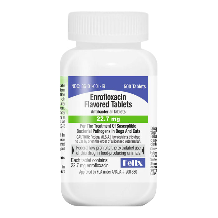 Rx Enrofloxacin (Generic) Flavored Tablets for Dogs & Cats - 012VED-01192 - 500ct - 22.7mg - Beef - 3
