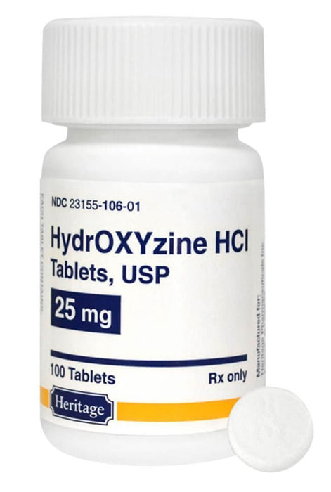 Rx Hydroxyzine HCl (Generic) Tablets for Dogs & Cats - 012010-100 - 25 mg - 100 tablets - 7