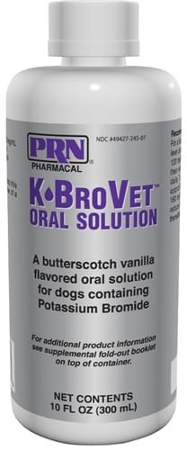 Rx K - BroVet (potassium bromide) Oral Solution for Dogs, 250mg x 10oz, Butterscotch - Vanilla - 012PRN02-250 - 1