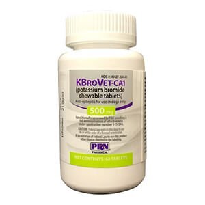 Rx KBroVet - CA1 (potassium bromide) Anti - Convulsant Chewable Tablets for Dogs with Seizures & Epilepsy - 012PRN-39848 - 500 mg - French Vanilla - 60 tablets - 3