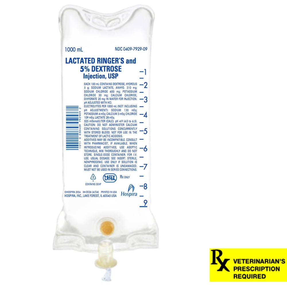 Rx Lactated Ringer's Injection 5% Dextrose, 1000ml — Pet Supplies 4 Less