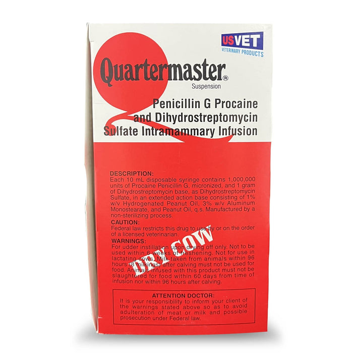 Rx Quartermaster Intramammary Antibiotic for Dry Cows, 12 ct – Penicillin G & Dihydrostreptomycin - 012MID-90103 - 10 ml - 12 ct - 1