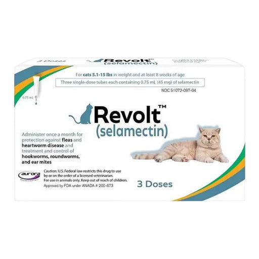 Rx Revolt (Selamectin) for Cats - 012AUR-09704 - 5.1 - 15 lbs - 3pk - 1