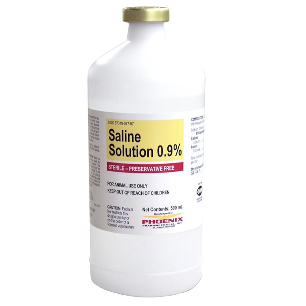 Rx Saline Solution 0.9% x1000 ml bottle for Animals — Pet Supplies 4 Less