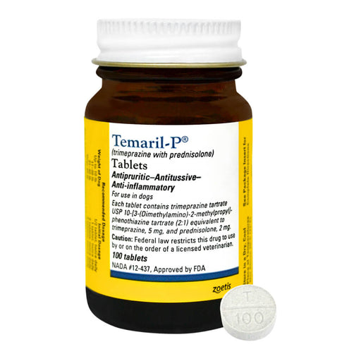 Rx Temaril - P (trimeprazine with prednisolone) Tablets for Dogs - 012PFZTEM100 - 100 tablets - 1