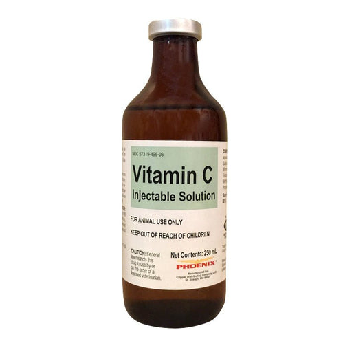 Rx Vitamin C Injection – Sterile Injectable Vitamin C for Horses, Cattle, Dogs & Cats, Immune & Collagen Support - Jeffers - Animal Health & Wellness > Medicine