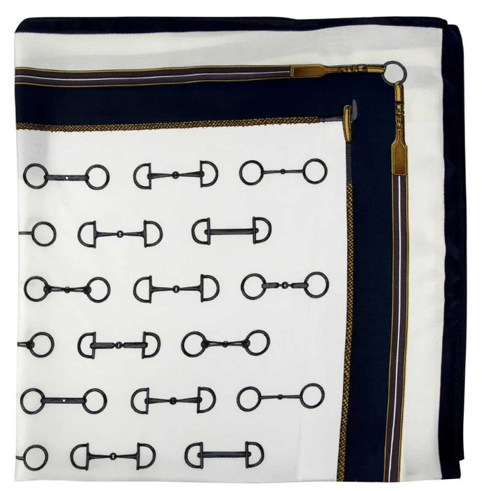 Satin Snaffle Bit Scarf - AWI2V - Navy - 4