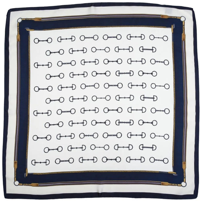 Satin Snaffle Bit Scarf - AWI2V - Navy - 3