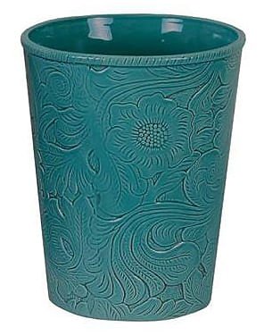 Savannah Ceramic Wastebasket in Turquoise — PSL
