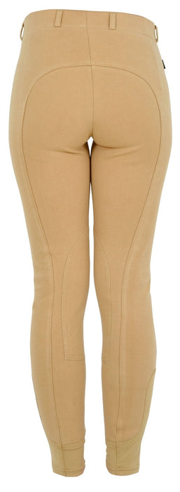 Saxon Knee Patch Women's Pull - On Breeches - 0VIBD - Beige - Sz 24 - 2