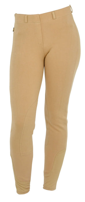 Saxon Knee Patch Women's Pull - On Breeches - 0VIBJ - Beige - Sz 36 - 19