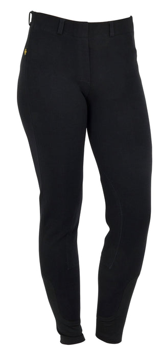 Saxon Knee Patch Women's Pull - On Breeches - 0VIBO - Black - Sz 30 - 28