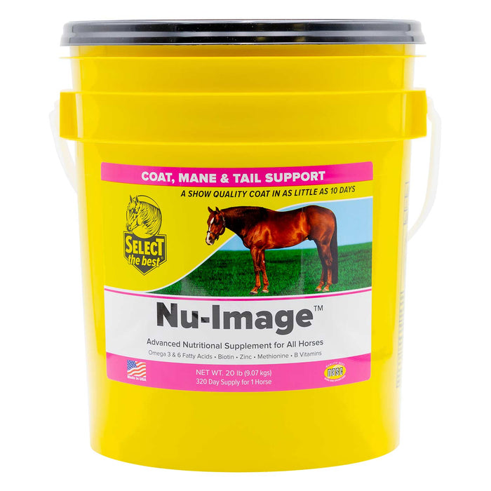 Nu-Image Coat, Mane & Tail Supplement for Horses – Biotin, Omega Fatty Acids & Zinc for Healthy Hair Growth