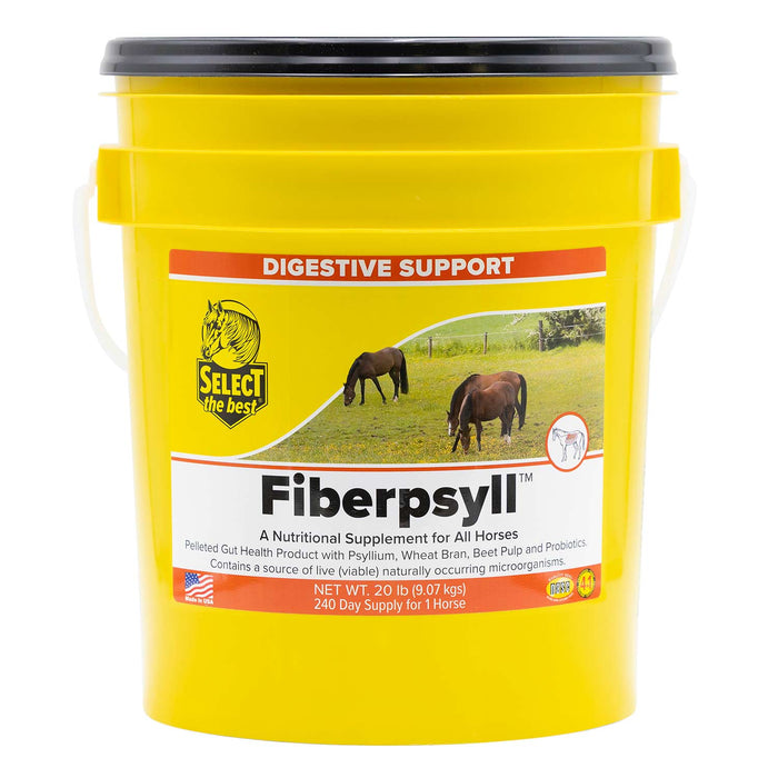Fiberpsyll Psyllium Pellets – Digestive Support & Sand Removal Supplement for Horses with Probiotics & Enzymes