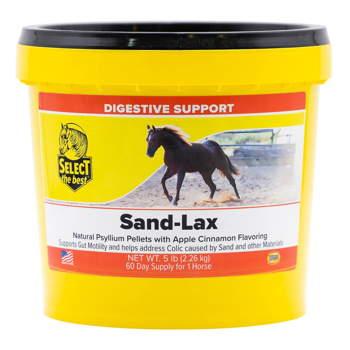 Sand-Lax 100% Psyllium Pellets – Horse Digestive Supplement for Gut Health & Sand Colic Prevention, Apple Molasses Flavor