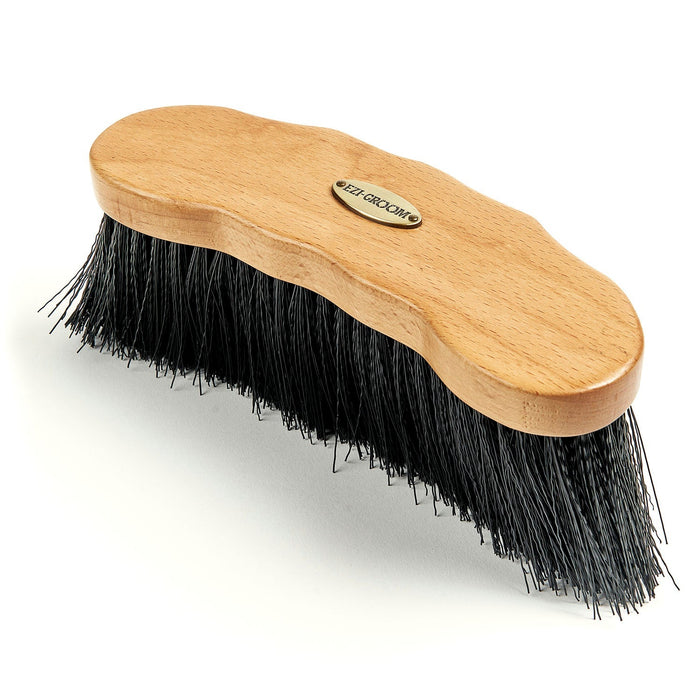Shires Ezi - Groom Premium Long Bristle Large Dandy Brush for Horses with Synthetic Bristles - SEP2C4 - Brown - Large - 8.3"L x 4"D - 1