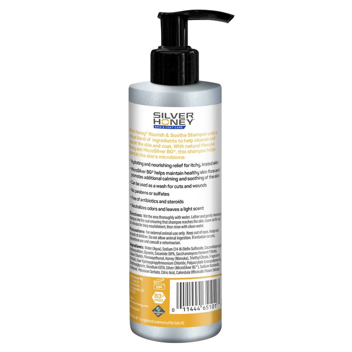 Silver Honey Skin & Coat Care Nourish & Soothe Shampoo with Odor Neutralizer for Dogs & Cats, 16 fl oz (473 ml) Pump Bottle - Y1VK - 16 fl oz (473 ml) - 1 - 2