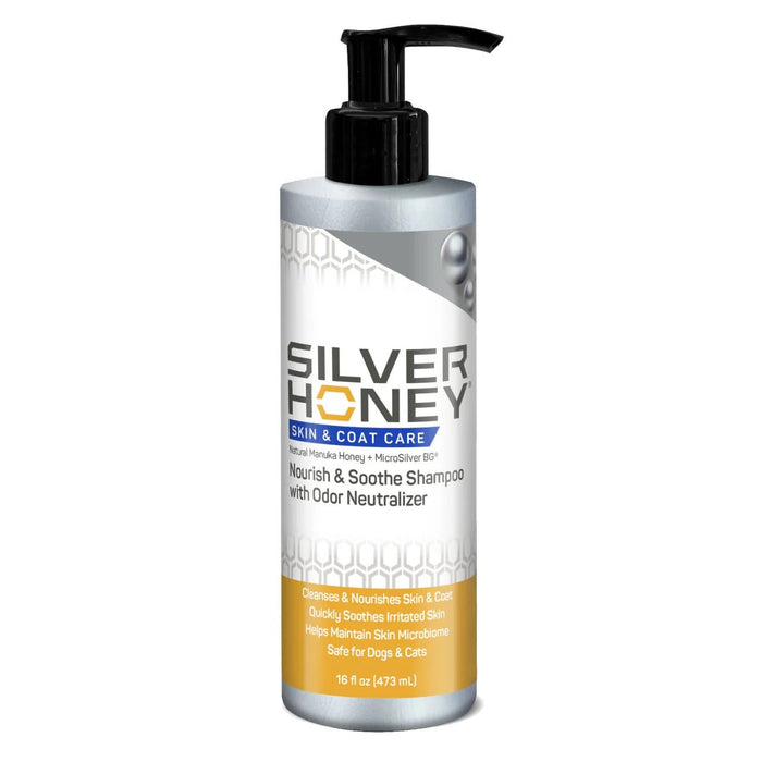 Silver Honey Skin & Coat Care Nourish & Soothe Shampoo with Odor Neutralizer for Dogs & Cats, 16 fl oz (473 ml) Pump Bottle - Y1VK - 16 fl oz (473 ml) - 1 - 1
