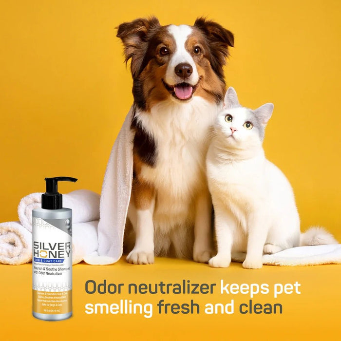 Silver Honey Skin & Coat Care Nourish & Soothe Shampoo with Odor Neutralizer for Dogs & Cats, 16 fl oz (473 ml) Pump Bottle - Y1VK - 16 fl oz (473 ml) - 1 - 5