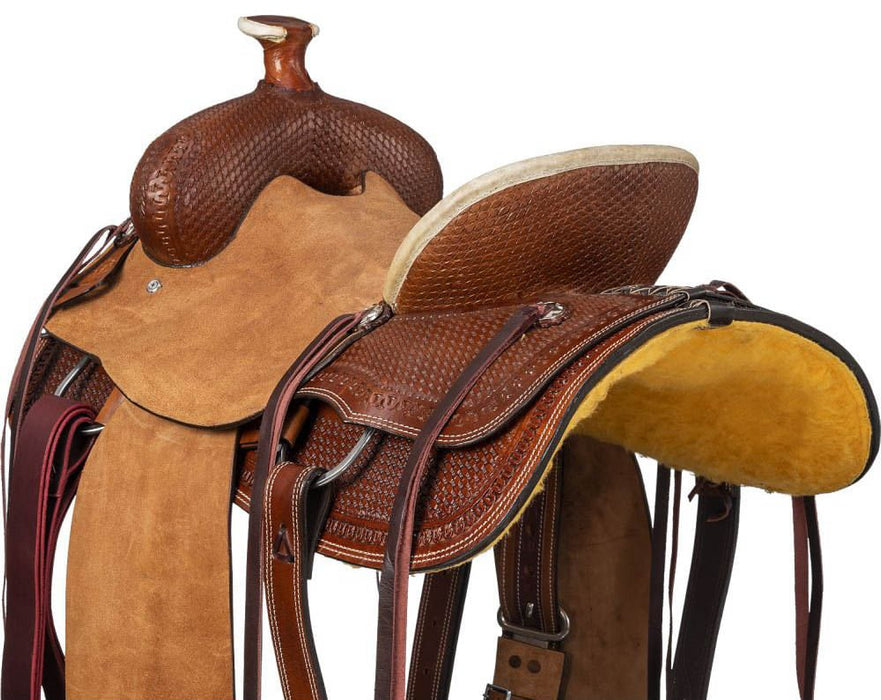 Silver Royal Bodie Hard Seat Ranch Saddle - JTIB8U - Brown - 14 in - 4