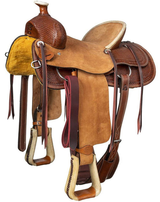 Silver Royal Bodie Hard Seat Ranch Saddle - JTIB8U - Brown - 14 in - 2