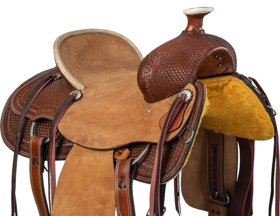 Silver Royal Bodie Hard Seat Ranch Saddle - JTIB8U - Brown - 14 in - 3
