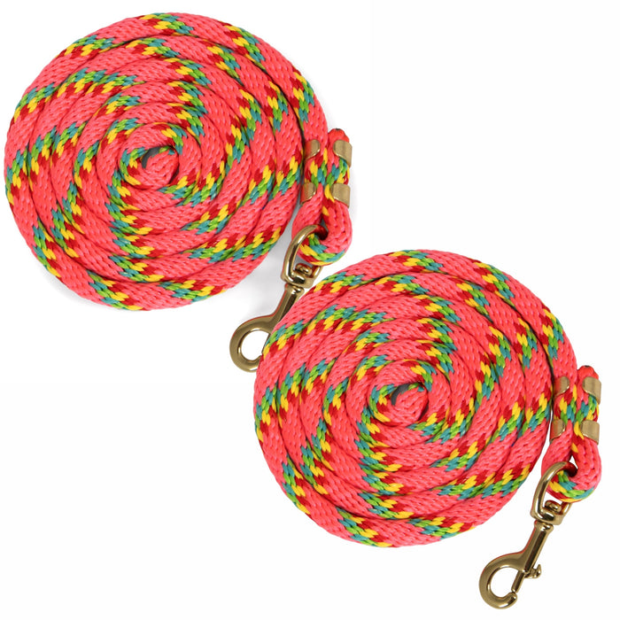 Jeffers Neon Poly Lead Rope with Bolt Snap, 8'