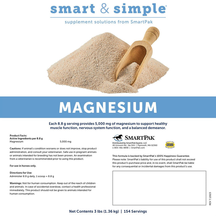 SmartEquine Smart Magnesium Oxide Supplement for Horses - SMACX - 3 lb - 7