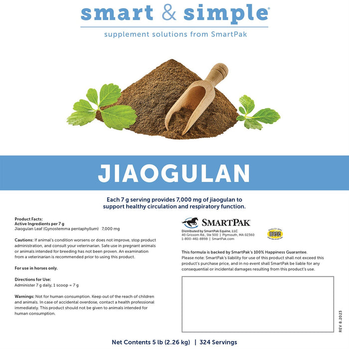SmartEquine Smart & Simple Jiaogulan Supplement for Horses - SMACW - 5 lb - 2