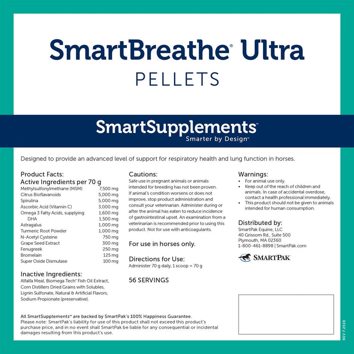 SmartEquine SmartBreathe Ultra Pellets - SMADW - 4 lb Bag - 3