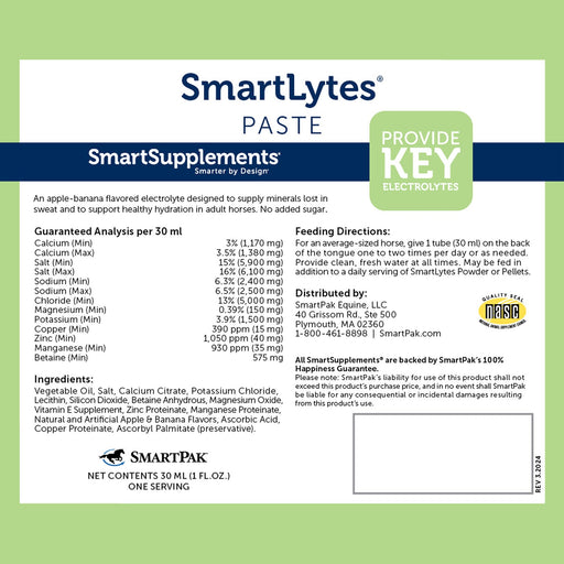 SmartEquine SmartLytes Electrolyte Paste for Horses - SMADS - 30 mL - 2