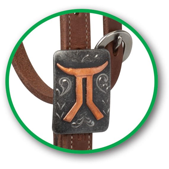 Smarty x Synergy Latigo Lined Oiled Harness Leather Headstall - WLCNU - Brown - 2