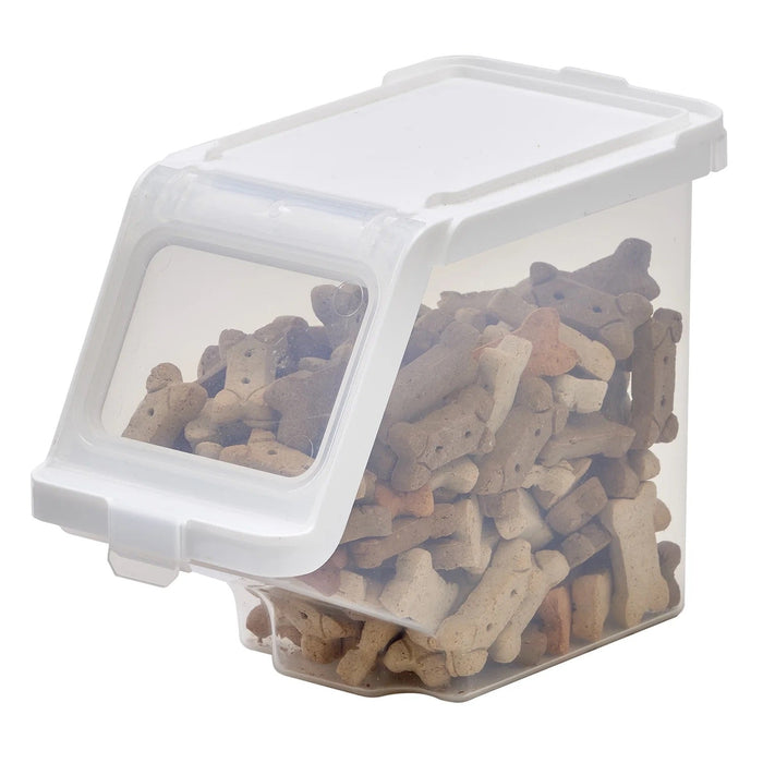 Stackable Pet Treat Bin - BU2M - White Lid / Clear Base - 1 - 5