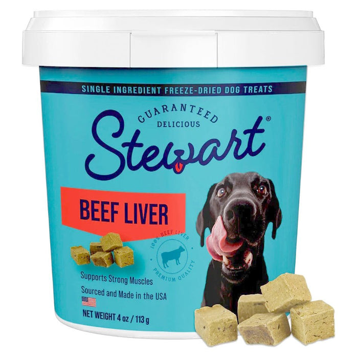 Stewart Pro - Treat Freeze - Dried Dog Treats – Nutrient - Rich, Single - Ingredient Training Treats - G9L2 - Beef Liver - 4 oz - 1