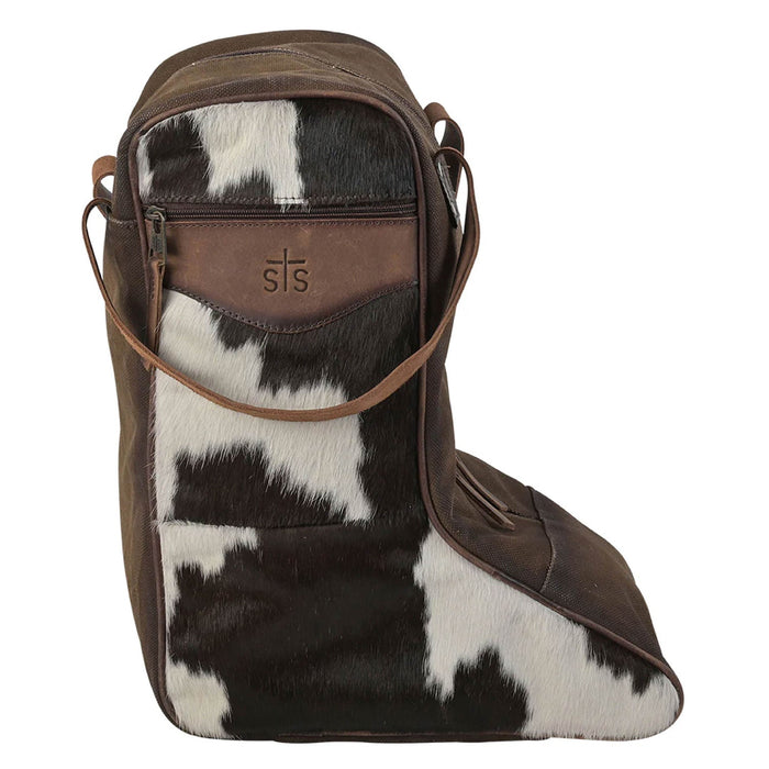 STS Cowhide Full Grain Leather Boot Bag - CCF2 - Brown - 2