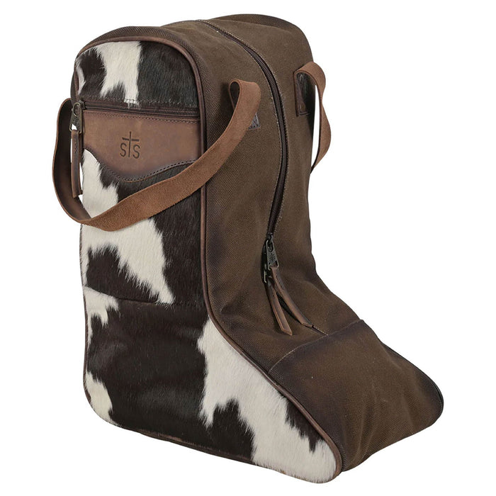 STS Cowhide Full Grain Leather Boot Bag - CCF2 - Brown - 1