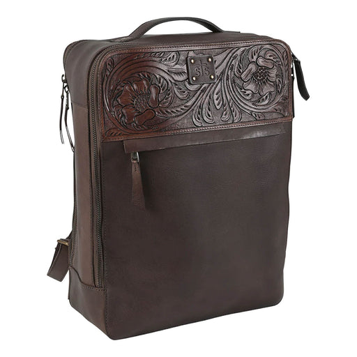 STS Westward Tooled Leather Women's Backpack - CCFL - Brown - 1