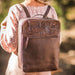 STS Westward Tooled Leather Women's Backpack - CCFL - Brown - 5
